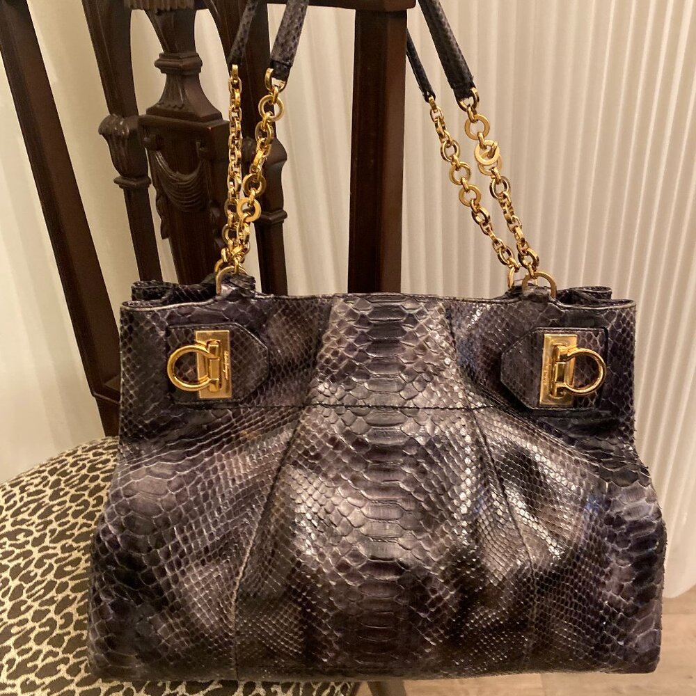 Ferragamo Python Soft-Bag